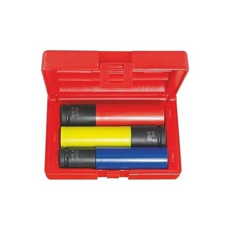 Holex 1/2 inch Drive Deep Impact Socket Set, 3 Pc, 17 mm - 21 mm 651231